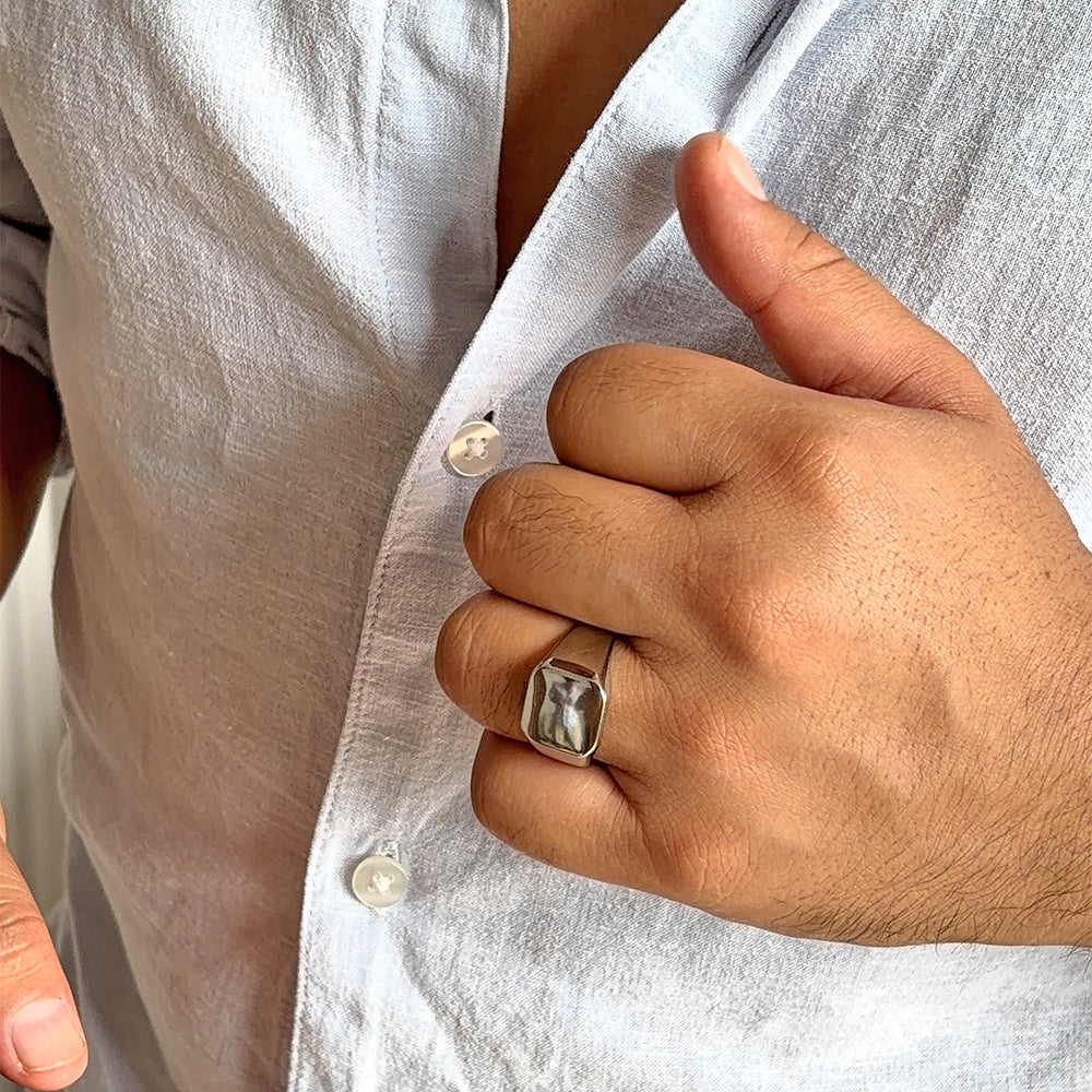 Anillo Grueso Plano para Hombre