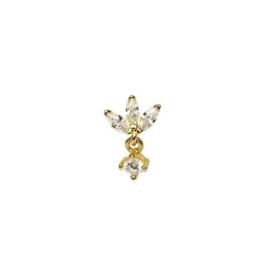 Piercing Circonia Dorado Plata