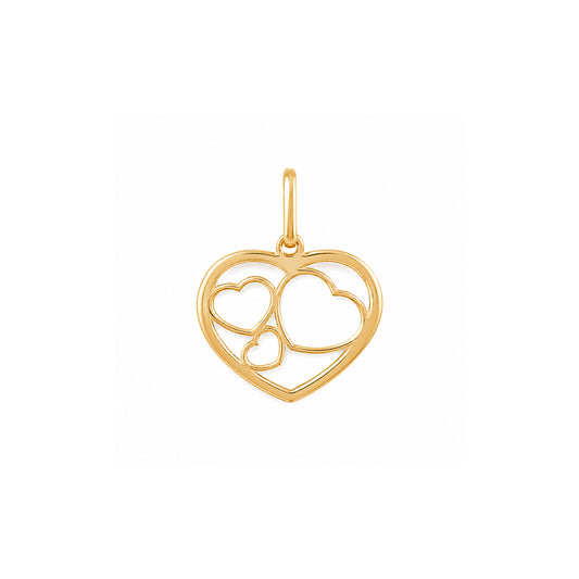 Dije Corazones Enlazados Oro 18k