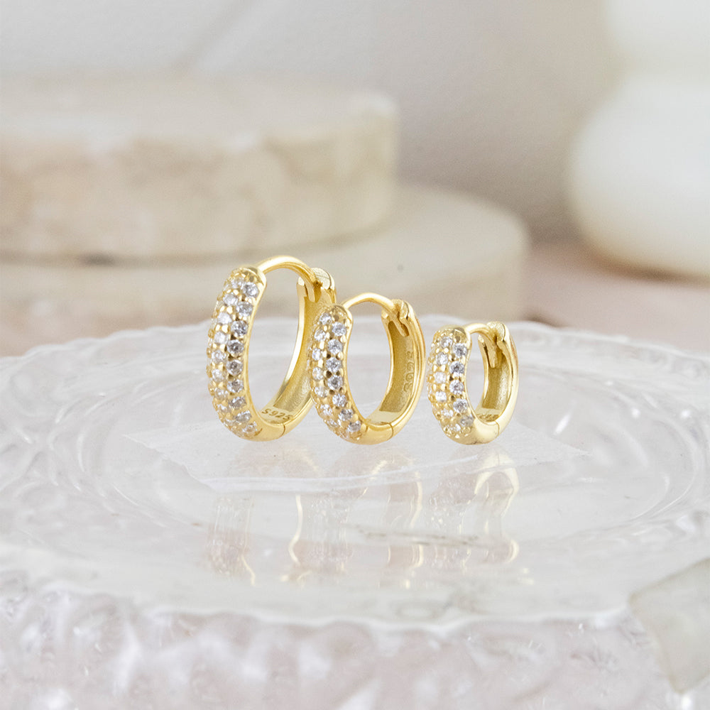 Set x3 Argollas Hoop Circones Plata Bañada