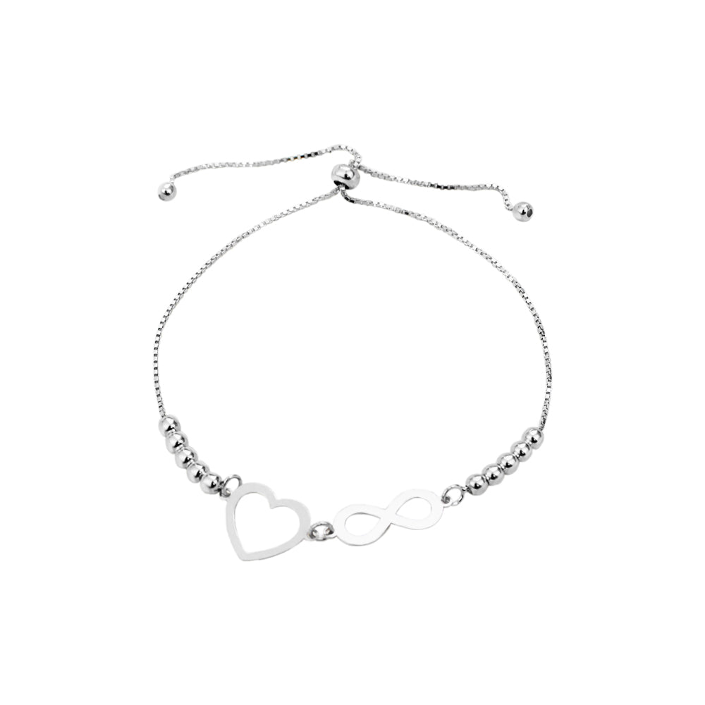 Pulsera Corazón Infinito Plata